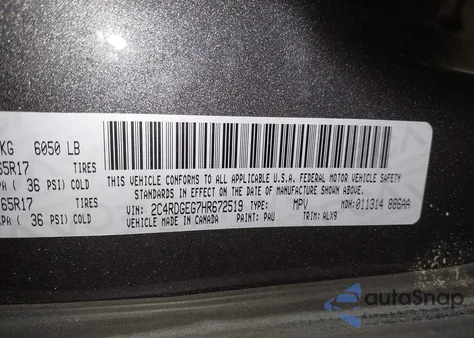 2017 Dodge Grand Caravan Gt from USA, damaged, VIN 2C4RDGEG7HR672519